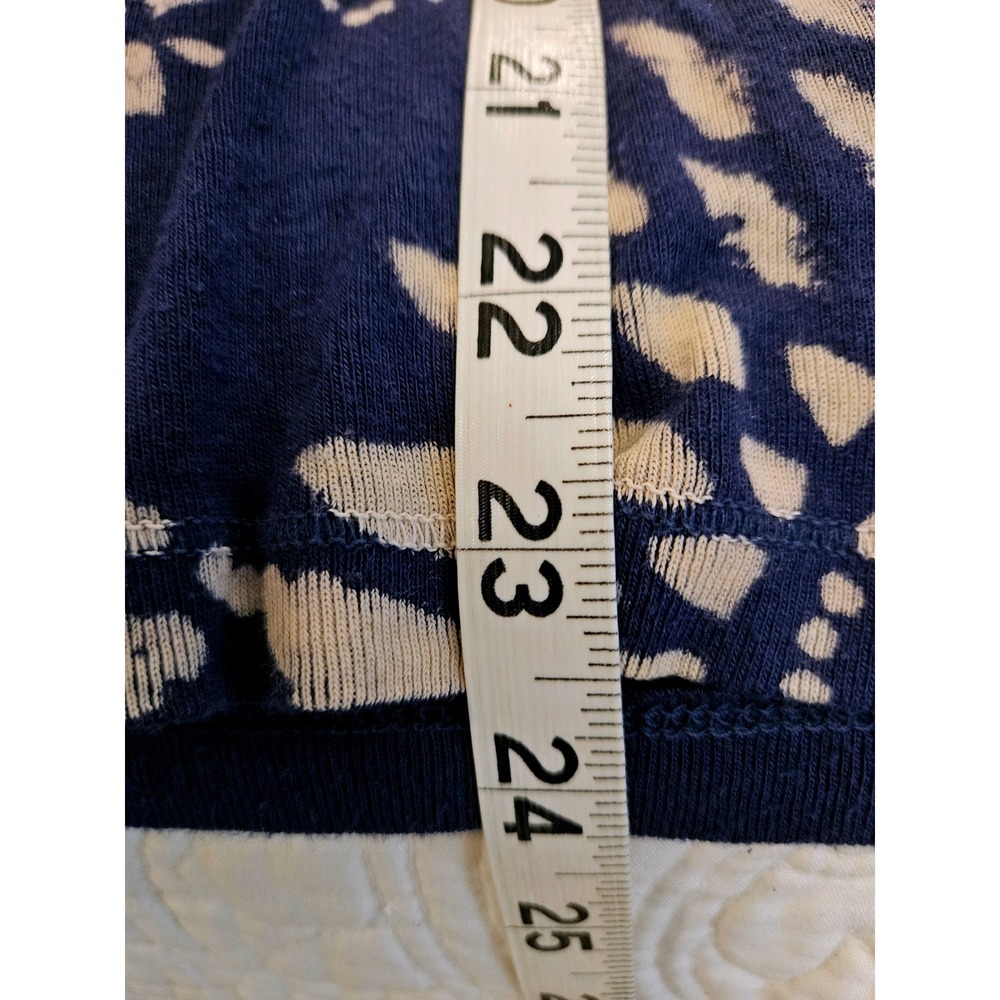Lucky Brand Womens Henley Tee Long Sleeve Blue Floral Mandala Boho Blouse Size S - Picture 6 of 7
